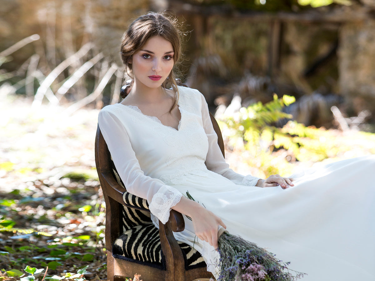 vestido novia manga larga