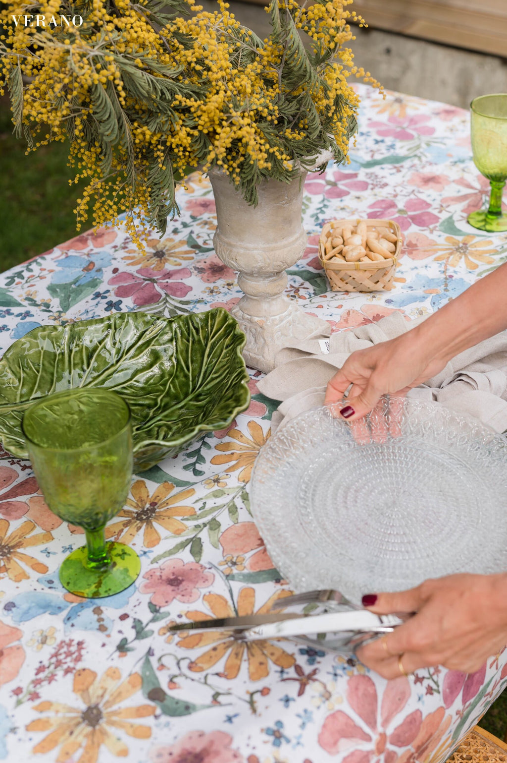 Mantel textil resinado