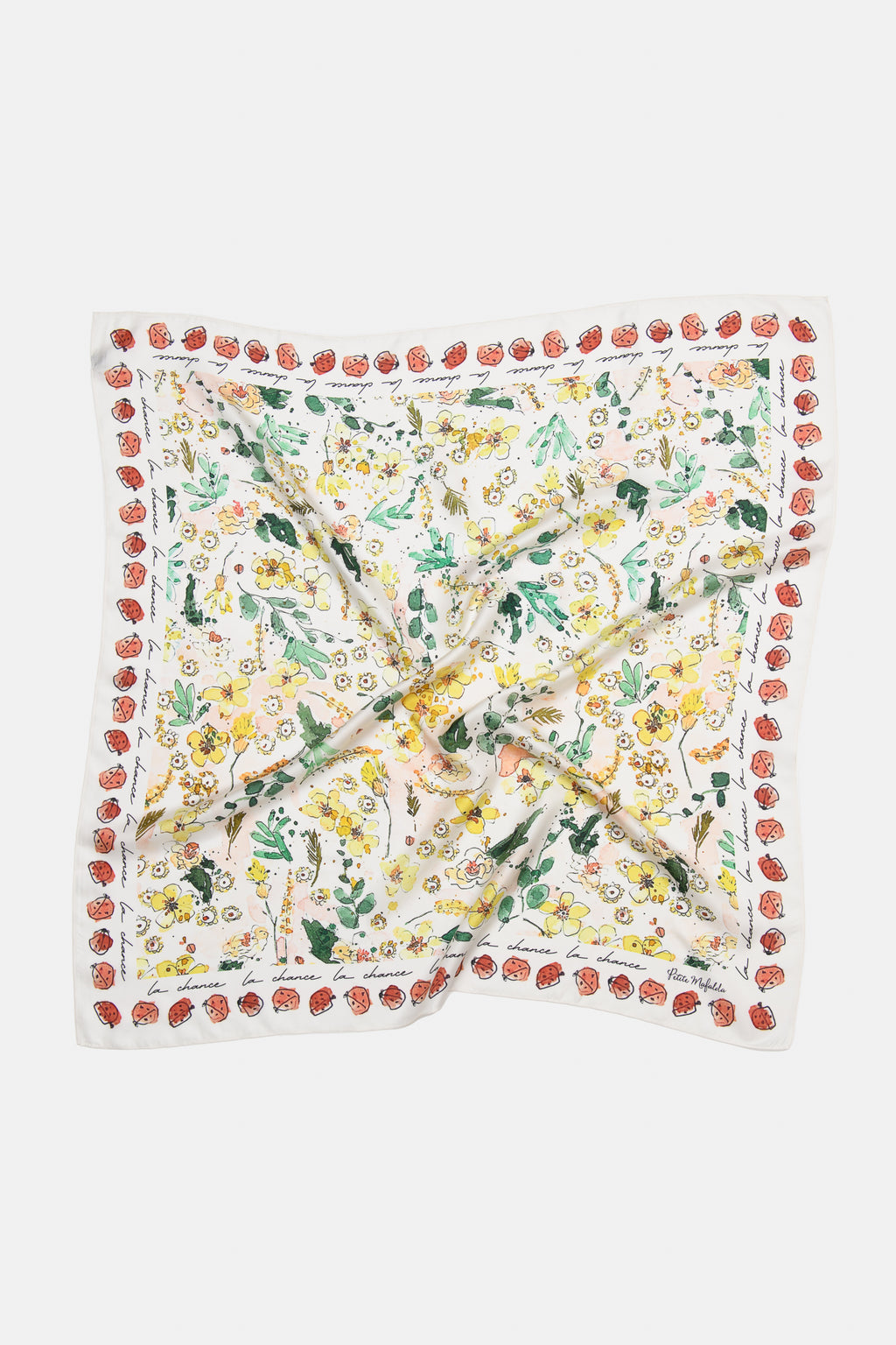 Pañuelo flores seda