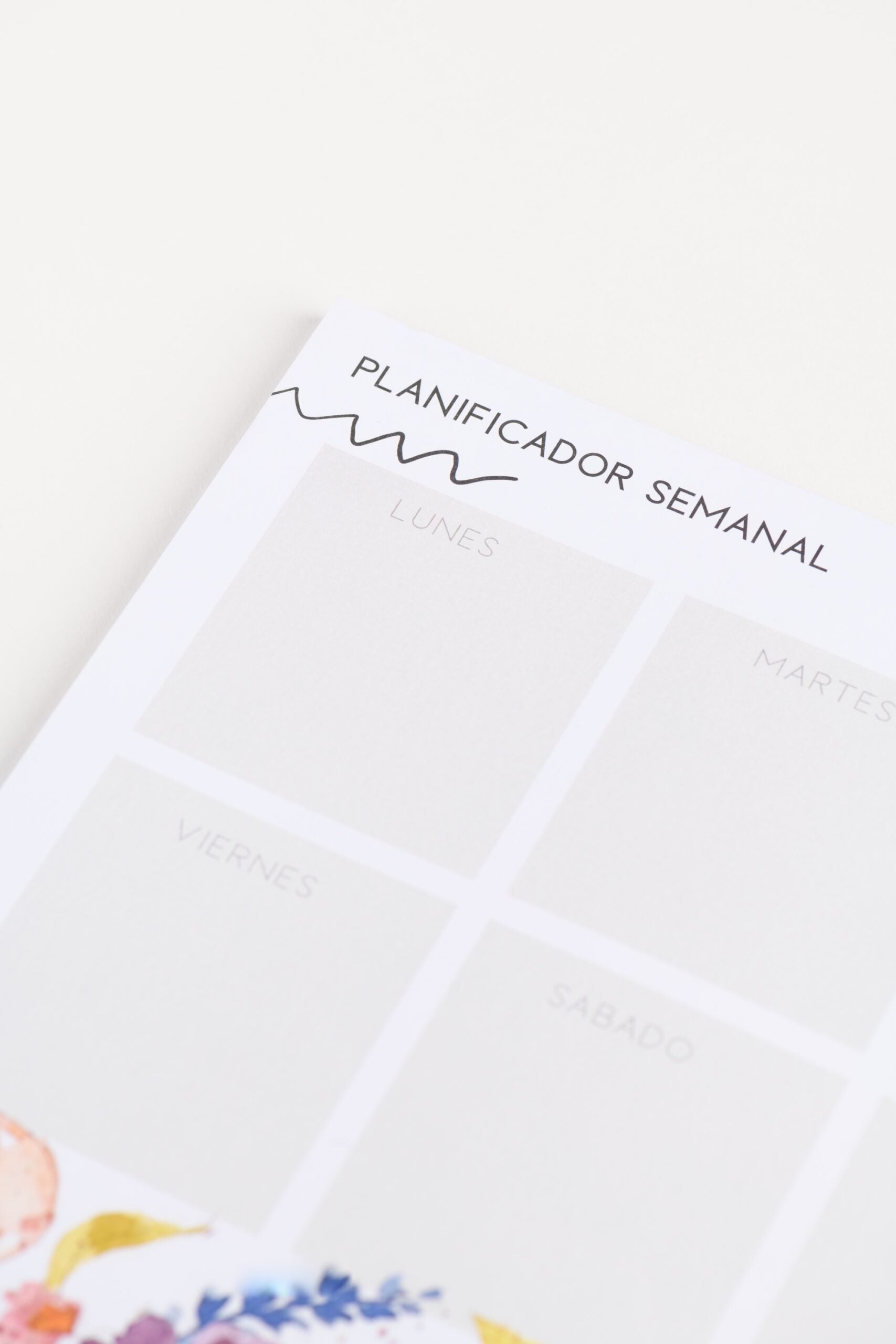 Planificador semanal de sobremesa