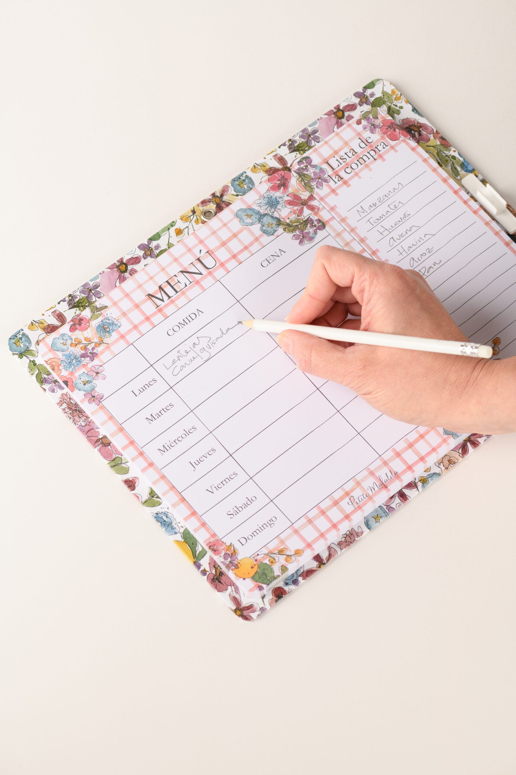 Menú y lista de la compra