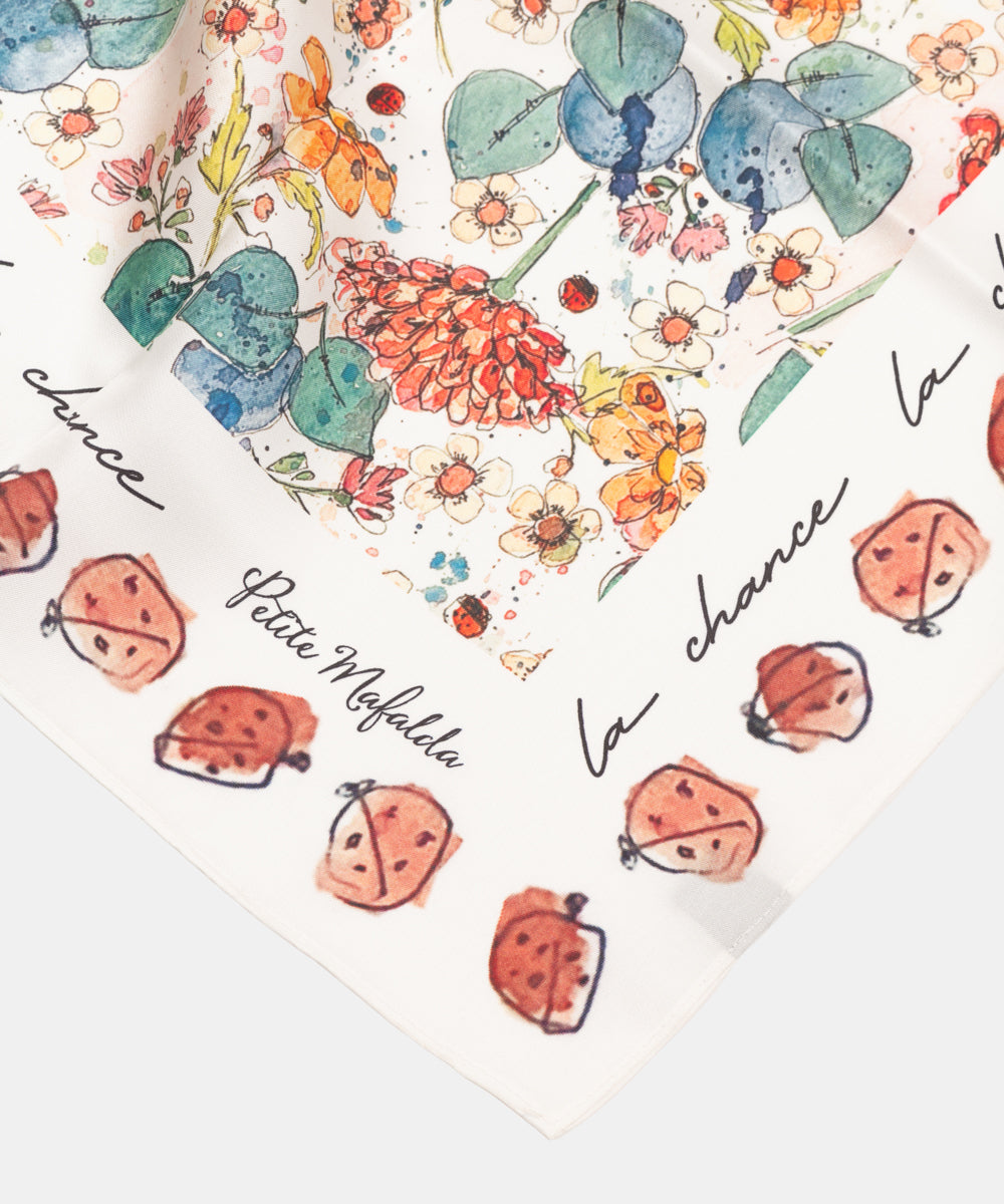 Pañuelo flores seda