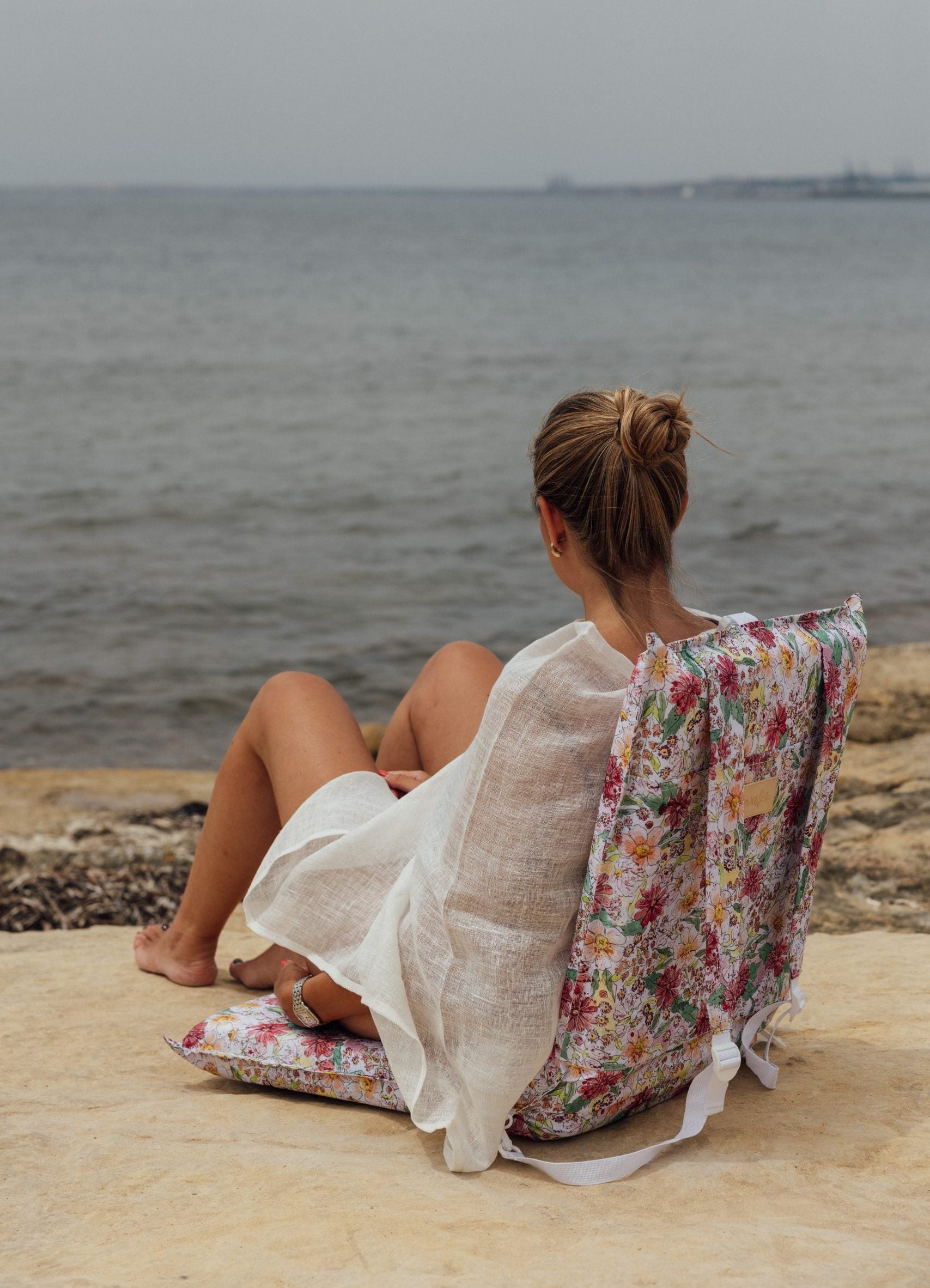 Silla playa flores plegable